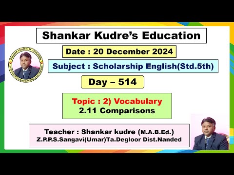 SHANKAR KUDRE'S ONLINE ENGLISH EDUCATION (LIVE) DAY- 514