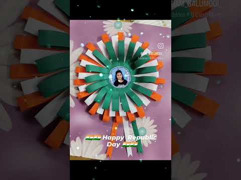 Happy Republic Day card and batch .#easy ideas #beauitful card and batch @SaluShorts