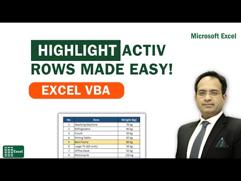 How To Highlight The Active Rows In Excel