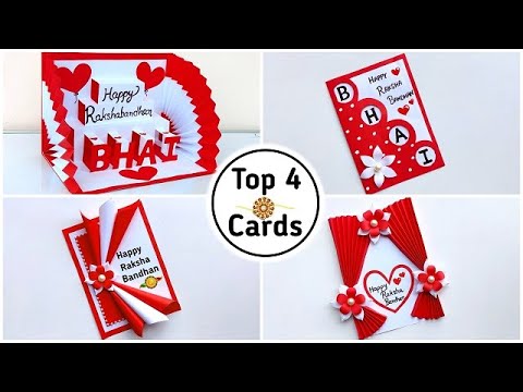 DIY Top 4 Rakshabandhan card making ideas 2023 / How to make Raksha bandhan card at home