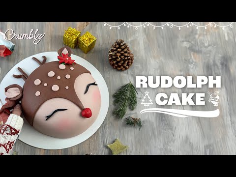 How to make Rudolph the red nose reindeer cake | Christmas Cake Ideas