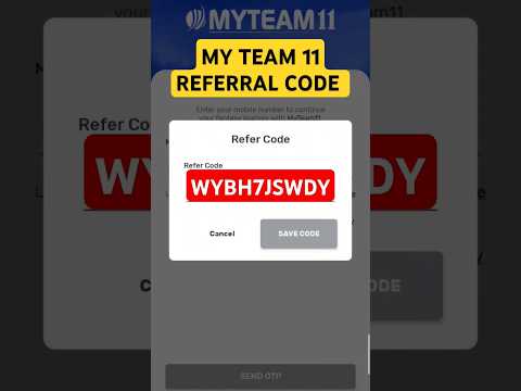 My team 11 referral code | My team 11 refer code