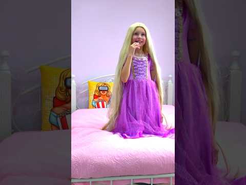 Alice getting dressed in Disney Princesses dresses #kidsvideo