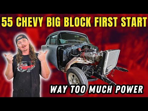 55 Chevy BIG BLOCK First Start-time to blow off some doors!