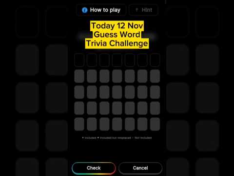 Today 12 Nov Blove DApp Guess Word Trivia Challenge