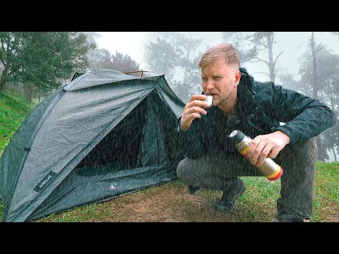 First Time Camping in The Rain / Alone in the Mountains / Thailand Motorbike Tour