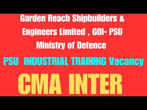 PSU Training CMA Inter PSU Industrial Training Vacancy 2024 CMA PSU Industrial Training Articleship