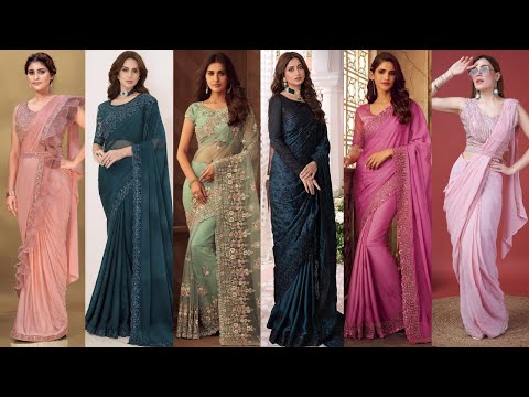 Designer Party Wear Saree Ideas//Elegant Party Wear Sarees//Stylish Sarees for Weddings and Parties