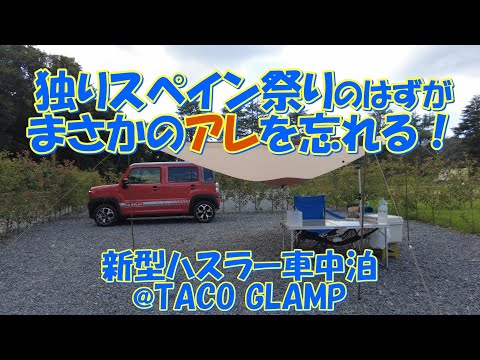 【ソロキャン】独りスペイン祭りアレを忘れる！新型ハスラー車中泊@TACO GLAMP