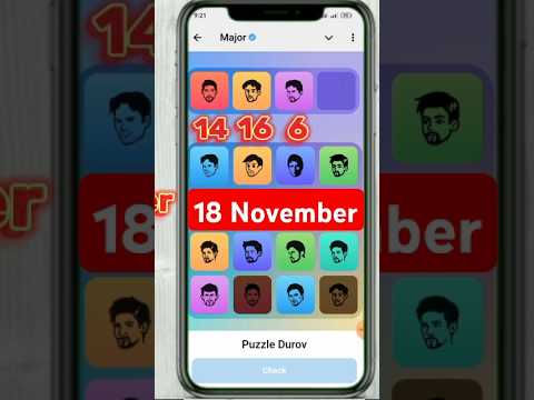 18 November Major puzzle durov Solved Today|Major Daily combo card 18 November|Major Puzzle Solution