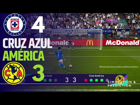 Tanda de penaltis: CRUZ AZUL 4-3 AMÉRICA  | Liga MX Apertura 2024 eFootball Simulación