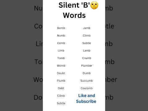 Words with silent 'B' #silentletters #english #shortsvideo