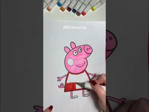 ASMR colouring Peppa Pig paint 🎨