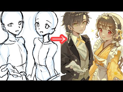 【これが絵チャ！？】絵チャマスターが描いた「和服メイド×スーツ男子」メイキング