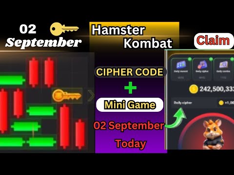 Hamster kombat Cipher Code 02 September | Puzzle game Solved | Hamster kombat | Today Mini & Cipher