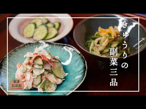 【きゅうり副菜三品】簡単作り置き＊さっぱり美味しい＊小鉢料理＊常備菜　#きゅうり #レシピ #作り置き