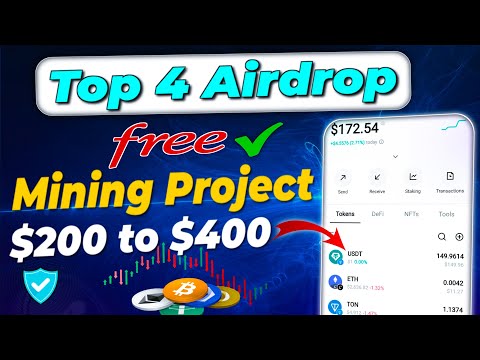 Earn free $200 from airdrop | Top 4 free airdrop mining project | new airdrop video in hindi