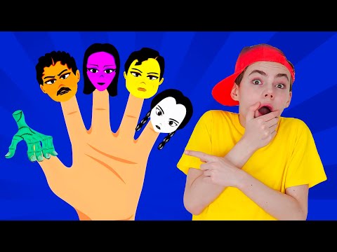 Finger Family Wednesday Addams Song and Halloween Nursery Rhymes - Emotions for Kids