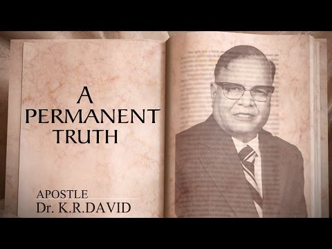 A PERMANENT TRUTH || Apostle Dr K.R.David ||