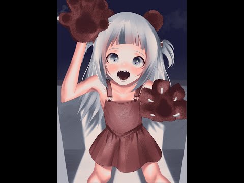 Gura wears a bear suit for Halloween 🎃【Speedpaint】#Shorts #gawrt