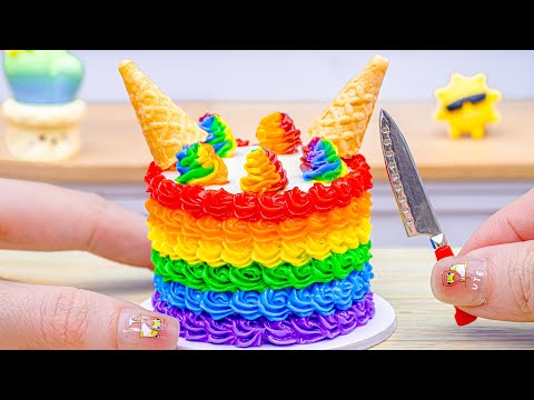 💞Best Rainbow Ice Cream Ideas 💞 Freeze Miniature Rainbow Icecream Cake Decorating Ideas