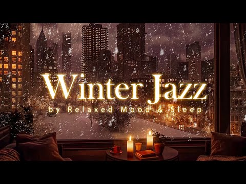 Quiet Night Space with Snowfall and Relaxing Winter Jazz Music for a Relaxed Mood & Sleep Tight