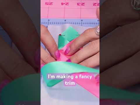 Easy fancy trimming for any garment 🧵💖 Pleated ribbon embellishment.