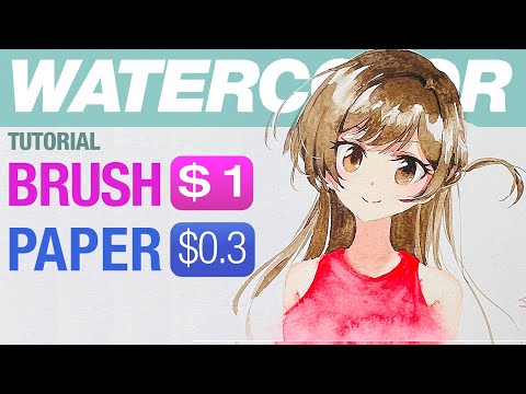 How to Paint Anime Girl with Cheap Art Supplies [Watercolor Anime Tutorial]