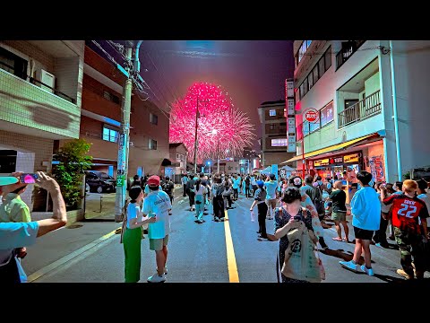 Tokyo Shibamata Night Walk | Noryo fireworks festival 2024 • 4K HDR