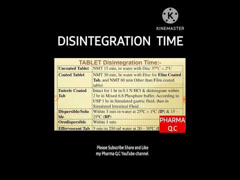 #disintegration time for tablets