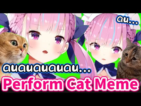 Aqua reveal her updated model and perform cat meme【Hololive/Eng sub】