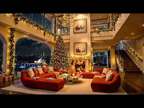 Luxury Apartment Ambience with Christmas Jazz Instrumental 🎄 Smooth Jazz Saxophone Music for Relax