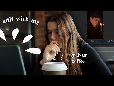 edit with me at a coffee shop