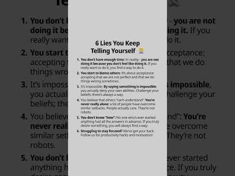 6 Lies you keep telling yourself #Psychology #manipulation