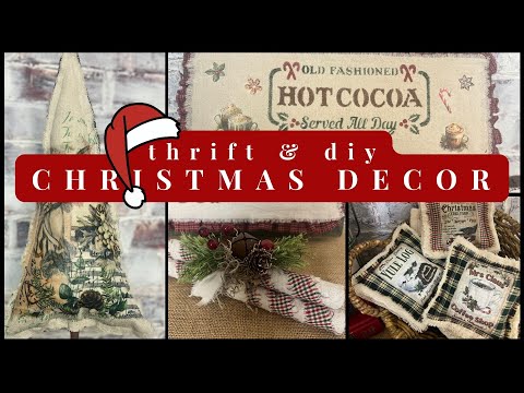 Country | Primitive Christmas Decor using Drop Cloth and Thrifted items!