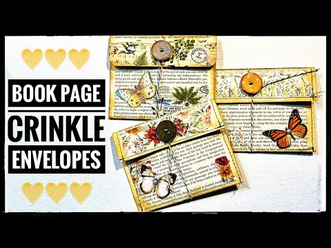 Book Page Crinkle Envelopes - Junk Journal Ephemera