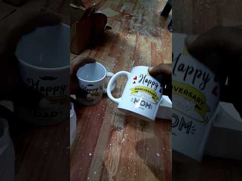 Unboxing Coffee Cup Best Mom & Dad Happy Anniversary Cup Gifts#Shorts