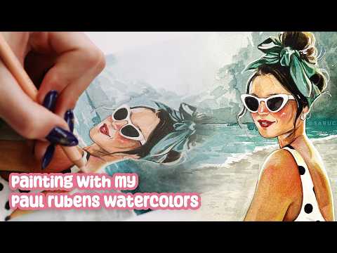 watercolor painting process ✦ Paul Rubens Youlan paints