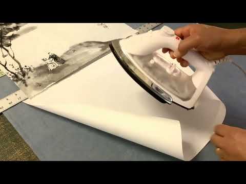 Dry-mounting a Chinese brush painting with silicone paper