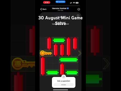 Hamsters Kombat Mini Game Solve 30 August 🔑  #hamsterkombat #minigames #airdrop #tomarket #trending