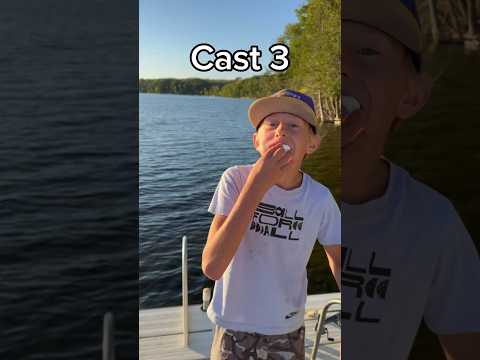 Chugging Marshmallows every Cast until we Catch a Fish! #trending #funny #fishing #marshmallow #chug