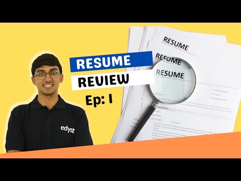 Resume Review Episode 1 | Edyst | Aneeq