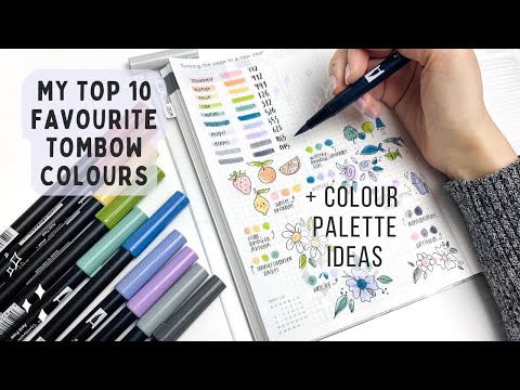 My Top 10 Tombow Dual Brush Pen Colours | Swatches + Colour Palette Ideas