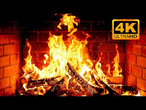 🔥 Cozy Fireplace 4K (12 HOURS). Fireplace with Crackling Fire Sounds. Fireplace Ambience