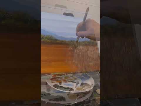 [clip] Painting dry grass with a fan brush! 🎨🍂 #paintingtips #tipsandtricks #tutorials #fallvibes