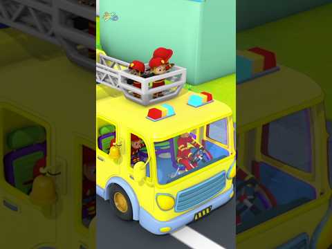 Wheels On The Firetruck #shorts #nurseryrhymes #emergencyvehicle #carcartoons