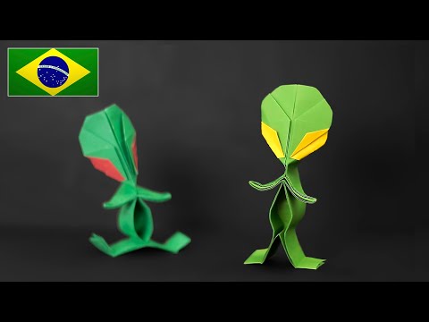 Origami: Alienígena Dançarino - Instruções em Português PT-BR