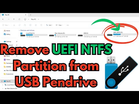 How to Remove UEFI NTFS Partition from USB Pendrive