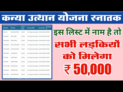 Mukhyamantri Kanya Utthan Yojana Sanatak 2021-22 List Jari | Is List Me Name Hai To Milega 50000