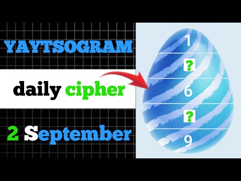 yaytsogram cipher | 2 Sep Cipher | yaytsogram daily cipher | yaytsogram code #yaytsogram #codes